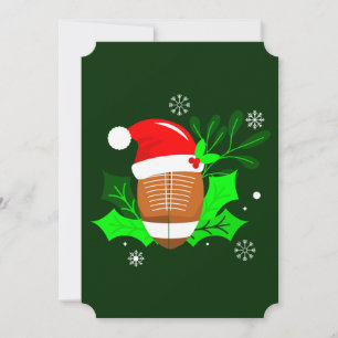 Invitación navidades feos deportes de fútbol navidad holly