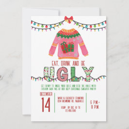 Invitación Navidades feos Fiesta sudadera Fiesta de feriado e