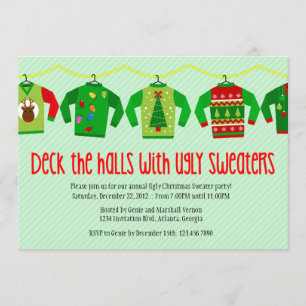 Invitación Navidades feos invitan a fiesta de feriado por el