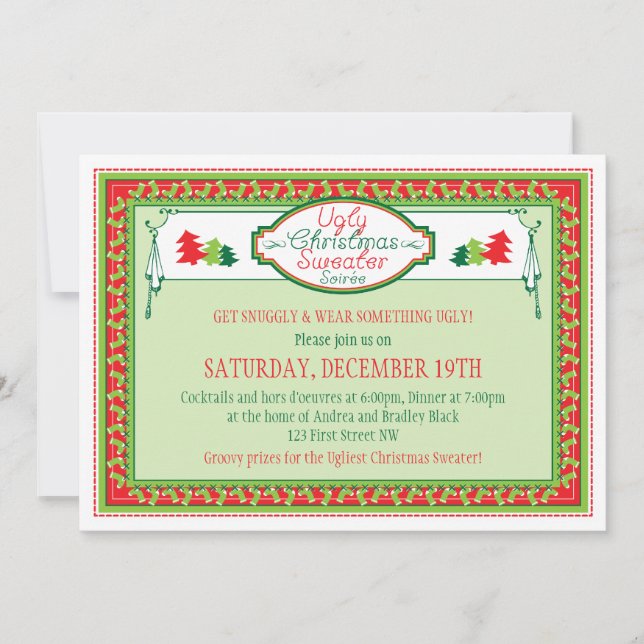Invitación Navidades feos invitan a fiesta de feriado por el  (Anverso)