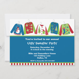 Invitación Navidades feos invitan a fiestas suaves