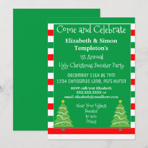 Invitación Navidades feos invitan a fiestas suaves