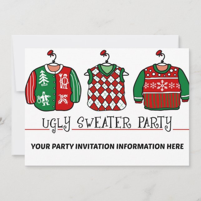Invitación Navidades feos invitan a fiestas suculentas (Anverso)