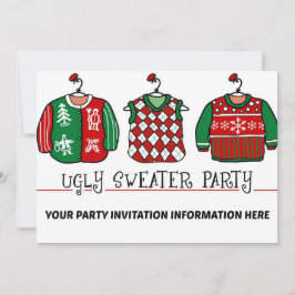 Invitación Navidades feos invitan a fiestas suculentas