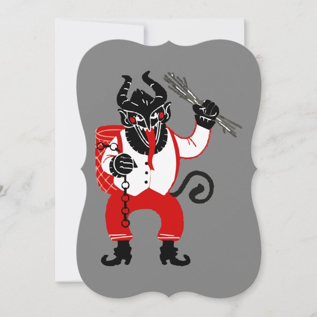 Invitación navidades feos krampus xmas monstruo (Anverso)