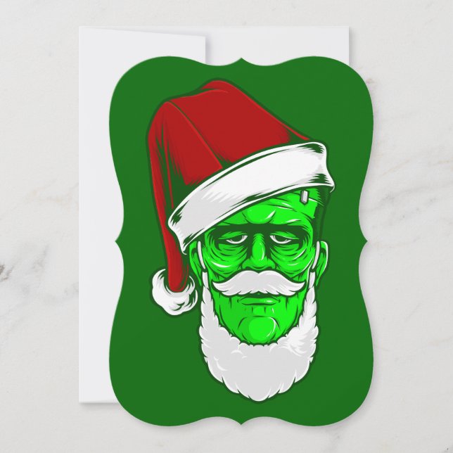 Invitación navidades feos santa claus frankenstein monstruo (Anverso)