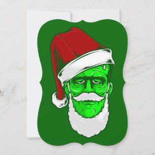 Invitación navidades feos santa claus frankenstein monstruo