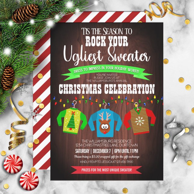 Invitación Navidades feos y divertidos Fiesta suéter (Subido por el creador)