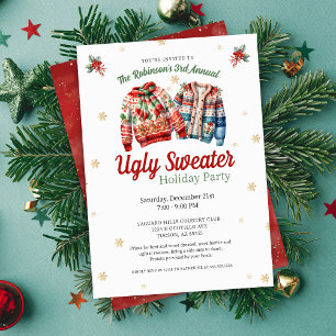 Invitación Navidades feos y festivos deliciosos Fiesta suéter