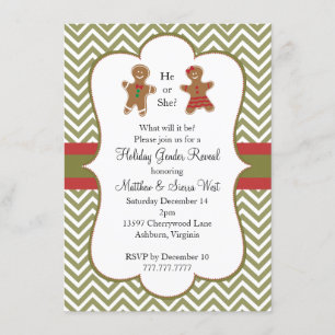 Invitación Navidades feriados género revelan Baby Shower