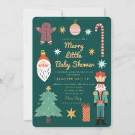 Invitación Navidades festejan Feliz Pequeño Baby Shower
