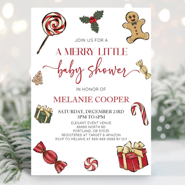 Invitación Navidades festejan un poco más de Baby Shower (Subido por el creador)