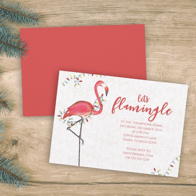 Invitación Navidades Festividades Flamingo Iluminaciones de c (Subido por el creador)