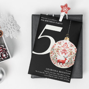 Invitación Navidades festivos Bauble Fiesta de cumpleaños núm