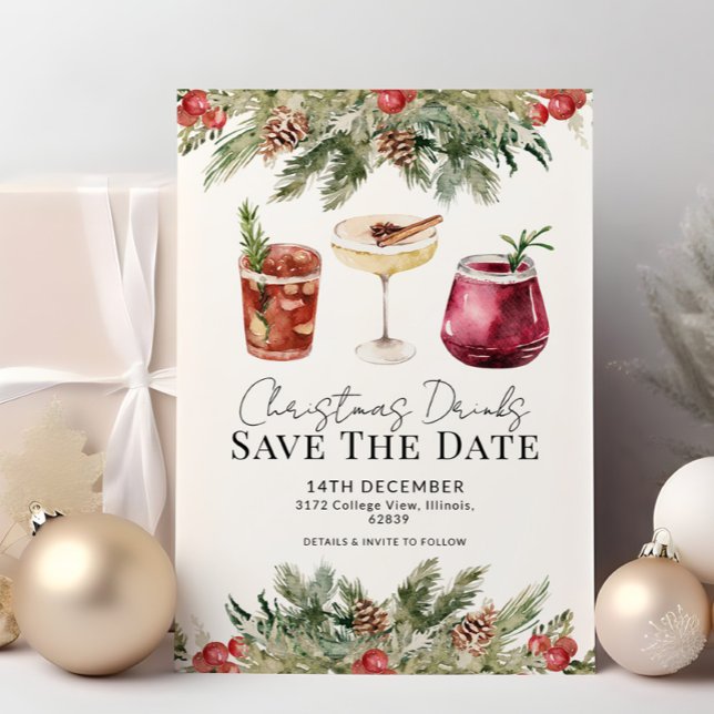 Invitación Navidades festivos beben vegetación Guardar la fec (Subido por el creador)