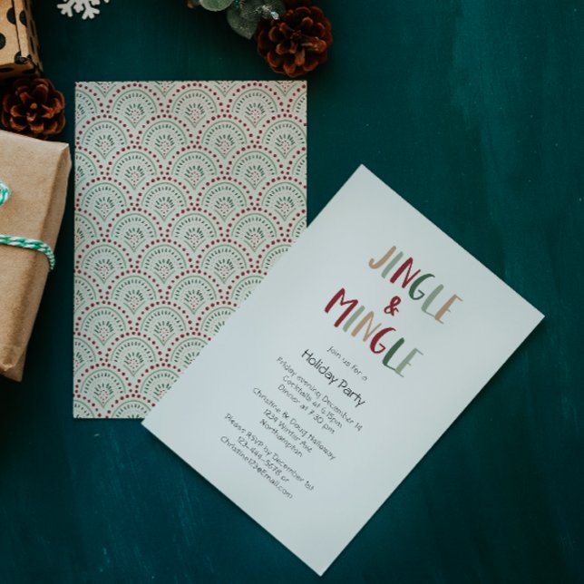 Invitación Navidades festivos coloridos jingle y mingle (Subido por el creador)