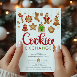 Invitación Navidades festivos de Cookie Exchange