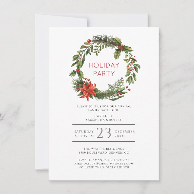 Invitación Navidades festivos de familia Fiesta de reunión de (Anverso)