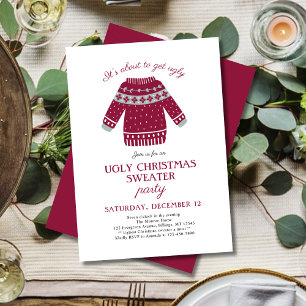 Invitación Navidades festivos divertidos Fiesta suéter