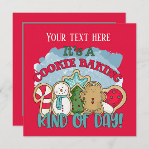 Invitación navidades festivos fiesta de cocción de galletas 