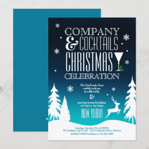 Invitación Navidades festivos Fiesta de cócteles