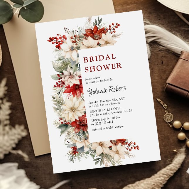 Invitación Navidades festivos Florals Bridal Shower (Subido por el creador)