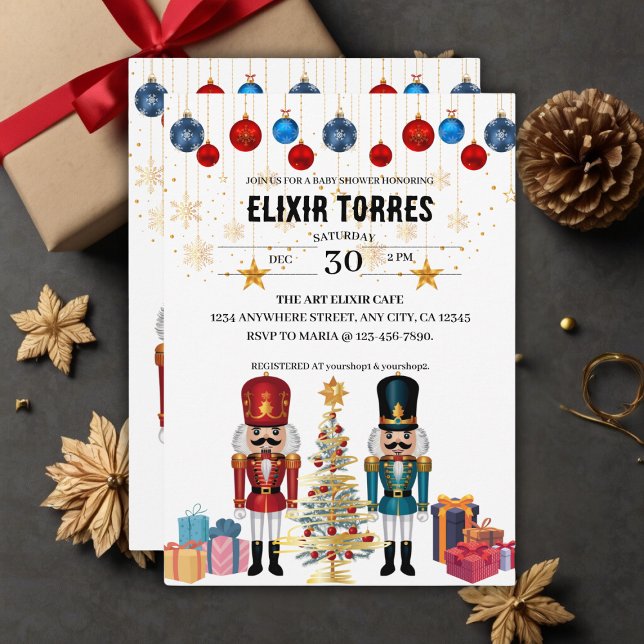 Invitación Navidades festivos Ornamentos de desnudos Baby Sho (Subido por el creador)