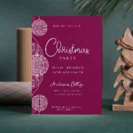Invitación Navidades festivos únicos Fiesta magenta