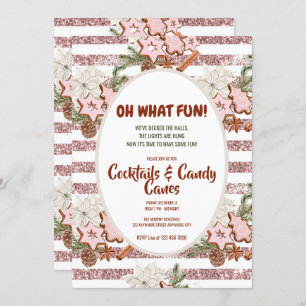 Invitación Navidades festivos Watercolor Cocktail Fiesta Invi