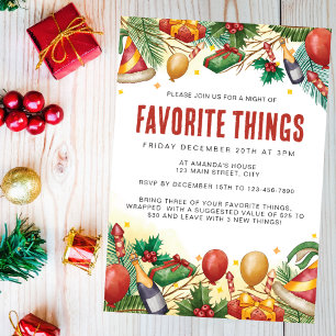 Invitación Navidades Fiesta Acuarela Fiesta Cosas Favoritas