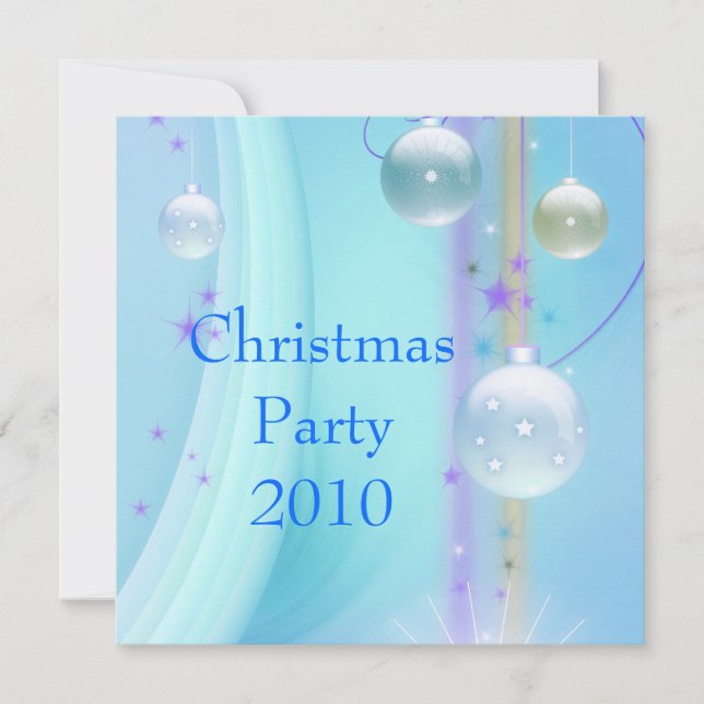 Invitación Navidades Fiesta Azul y Plata (Anverso)