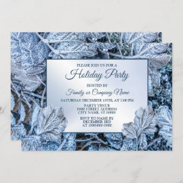 Invitación Navidades Fiesta Blue Leaves Vacaciones de Nieve I
