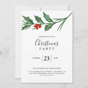 Invitación Navidades Fiesta Botánico Moderno