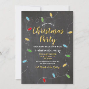 Invitación Navidades Fiesta Chalk Lights Festimes Tree Xmas