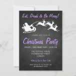 Invitación Navidades Fiesta Chalkboard Santa Purple<br><div class="desc">Plantilla de invitación de fiesta de Navidades divertidos con Chalkboard Santa Purple . Impresiona a tus amigos con este sofisticado y elegante diseño de invitación. ¡personalizable total!</div>