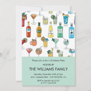 Invitación Navidades Fiesta Cóctel Bebidas Contemporáneas