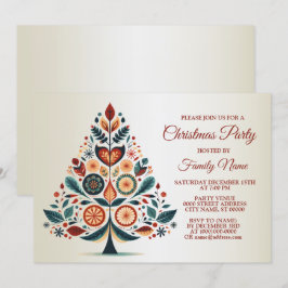 Invitación Navidades Fiesta Colorido Árbol Escandinavia Arte