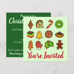 Invitación Navidades Fiesta Cookie intercambian vacaciones en