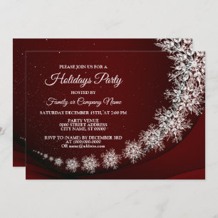 Invitación Navidades Fiesta Crystal copas de nieve Rústica Ro