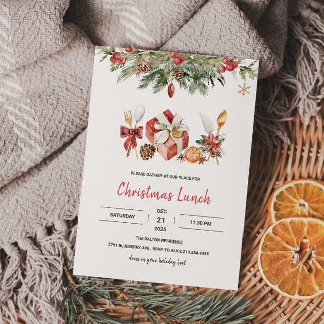 Invitación Navidades Fiesta de almuerzo (Subido por el creador)