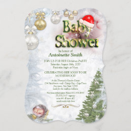 Invitación Navidades Fiesta de Baby Shower