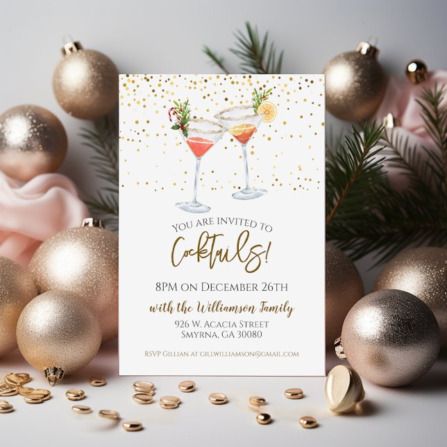 Invitación Navidades Fiesta de bebidas festivas (Subido por el creador)