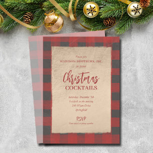 Invitación Navidades Fiesta de Buffalo Plaid