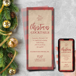 Invitación Navidades Fiesta de Buffalo Plaid