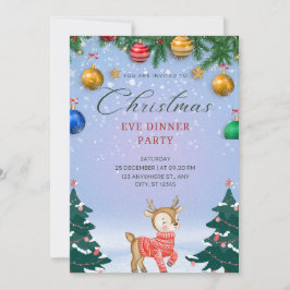 Invitación Navidades Fiesta de cena nocturna