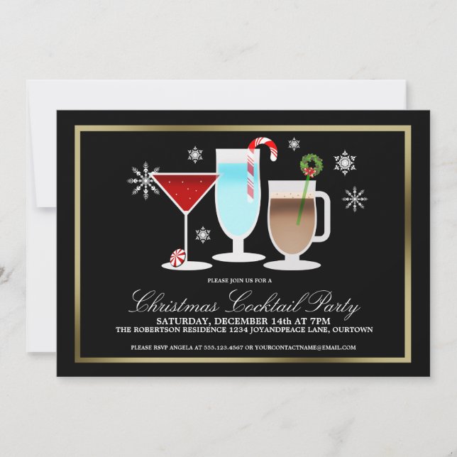 Invitación Navidades Fiesta de cócteles (Anverso)