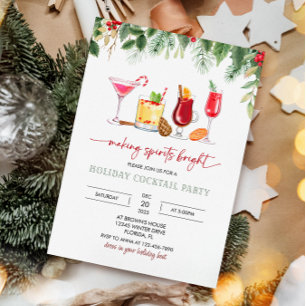 Invitación Navidades Fiesta de cócteles