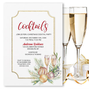 Invitación Navidades Fiesta de cócteles