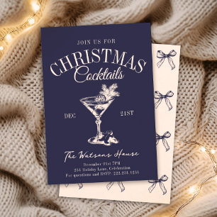 Invitación Navidades Fiesta de cócteles Club Social de vacaci