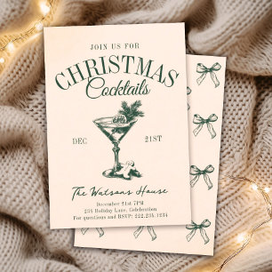 Invitación Navidades Fiesta de cócteles Club Social de vacaci